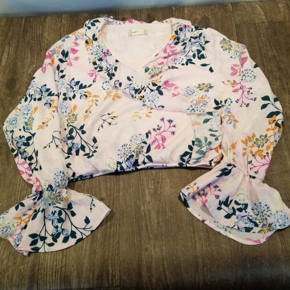 3/$20 Ruffled Cross Over Shirt - Picture 5 of 7
